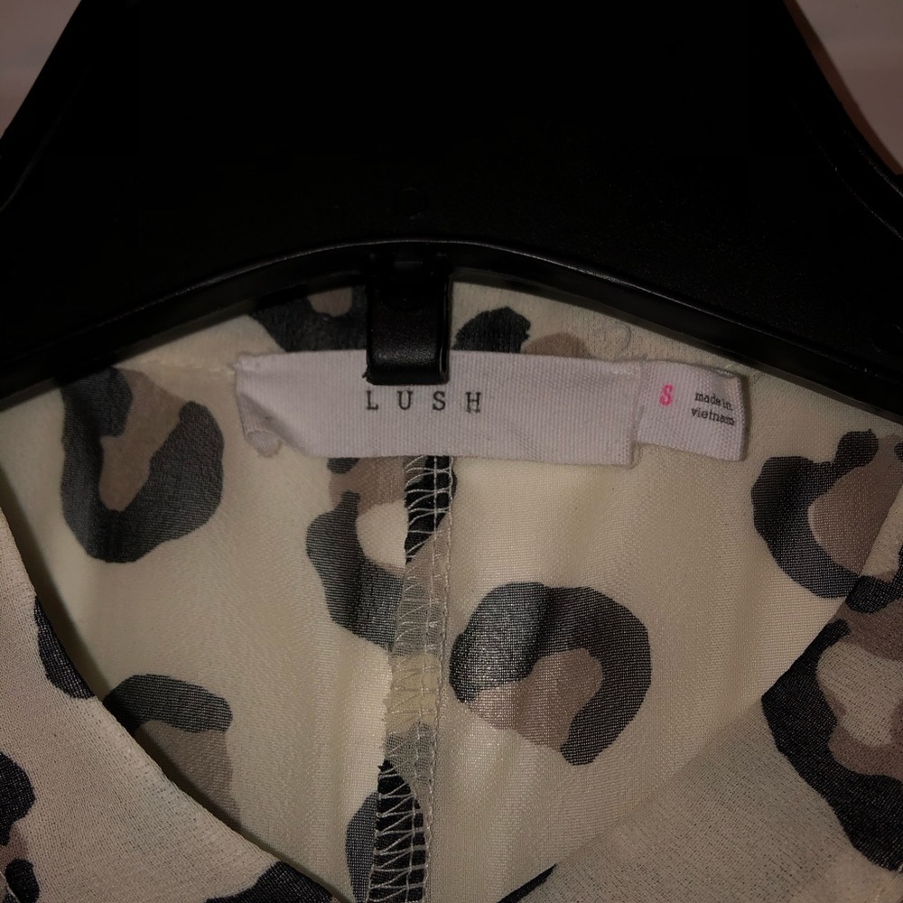 Lush Cheetah Print Sheer Button Down Tank Top - Picture 4 of 4